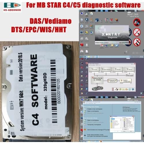 The HDD of the WIN10 64 bit system For Benz diagnostic programming tool MB star c4/c5 with DTS-Monaco, EPC.Vediamo DAS software