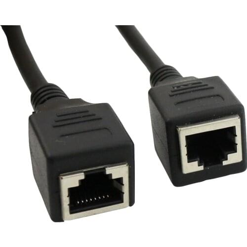 10x RJ45 Ethernet LAN Network Connector Adapter Cable RJ45 Female to RJ45 Female Extension Cable Black 1m/3ft