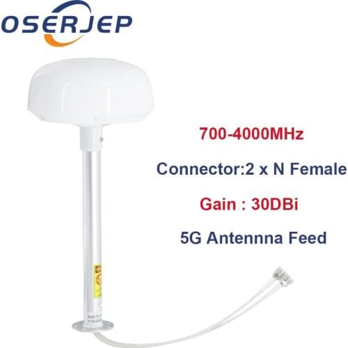 5g Mimo Antenna Feed 698-4000MHz 2G 3G 4G 5G LTE Outdoor Antenna Feed 2X30dBi External Antenna 2 X N Female Connector