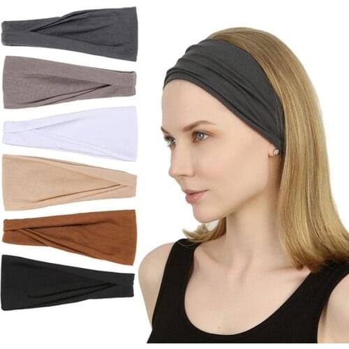 6 Colors/set Yoga Hair Bands Sport Elastic Headbands Sports Yoga Accessory Dance Biker Wide Headband Stretch Ribbon