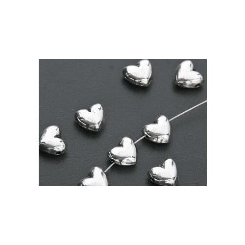 Free Shipping Wholesale 100pcs Antique Tibetan silver Heart shape Spacer Beads 9.5x8.5mm DIY