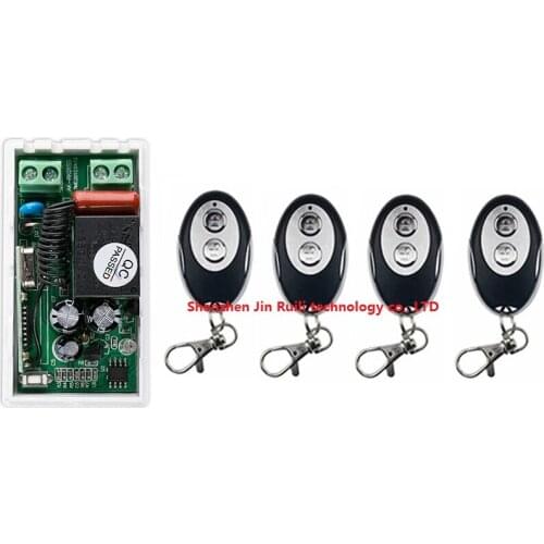 New AC220V 1CH Wireless Remote Control Switch System 1*Receiver + 4 *ellipse shape Transmitters for Appliances Gate Garage Door