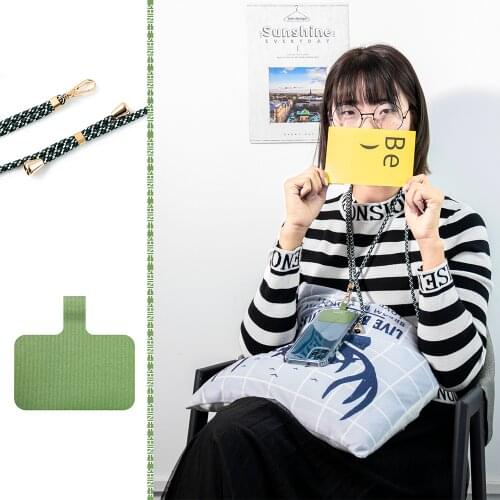 Big Sale Crossbody Lanyard Gold Metal Necklace Hanging Rope Nylon Patch Phone Dacron Cord For Huawei Samsung Universal