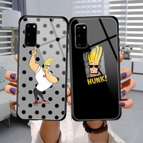 USAKPGRT Johnny Bravo Phone Case Tempered Glass For Samsung S7 S8 S9 S10E S20 21 30 Plus ultra Note 8 9 10 Plus A7 2018