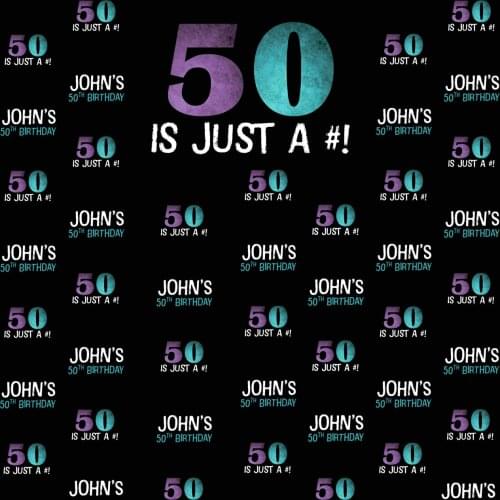 Custom 50th Anniversary Letter Black Birthday photography backgrounds Computer print Happy birthday party backdrop