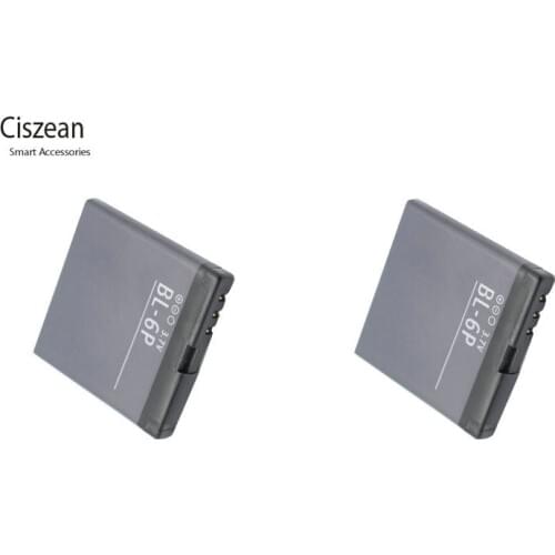 Ciszean 2x 3.7V 830mAh BL-6P Phone Replacement Battery for Nokia 6500C 6500 Classic 7900 Prism 7900P BL 6P BL6P bl6p