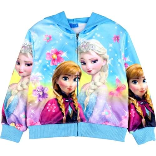 New Ice Snow Queen Girls Hoodies Elsa Anna Sweatshirt For Girls Printing Kid Clothes Toddler Girls Sweatshirt Children Clothing