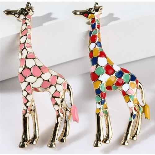 Enamel Giraffe Brooches For Women Cute Animal Brooch Pin Fashion Jewelry Color Gift For Kids Exquisite Broches