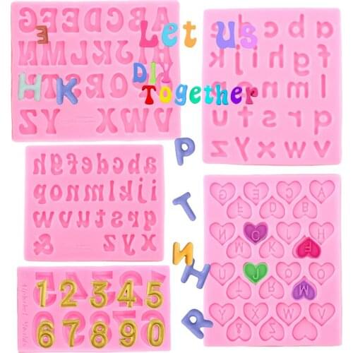 Number Letters Silicone Mold Cupcake Topper Fondant Cake Decorating Tools Chocolate Cookie Baking Moulds Candy Clay Resin Molds