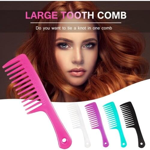 Large Wide Tooth Combs Of Hook Handle Detangling Reduce Hair Loss Comb Pro Hairdress Salon Dyeing Styling Brush Tools
