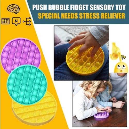 Pop Fidget Reliver Stress Toy Rainbow Push Bubble Antistress Toys Adults & Children Sensory Toys to Relieve Autism
