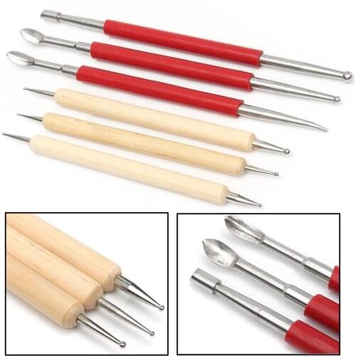 JX-LCLYL 6pcs Leather Craft PMC Carving Modelling Splicing Embossing Spoon Stylus Tool