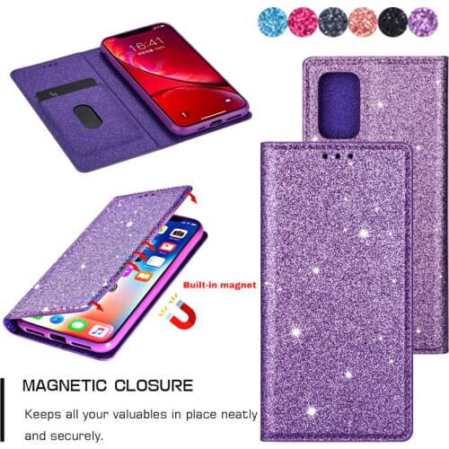 Strong Magnetic Wallet Case For Samsung Galaxy A32 A12 A42 A52 A72 5G A71 A51 4G A41 A31 A50S A40 Leather Case Flip Cover Shines