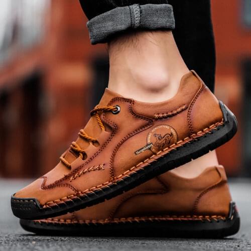 Handmade leather soft surface mens casual shoes luxury brand mens sports shoes men loafers classic moccasins Zapatillas Hombre