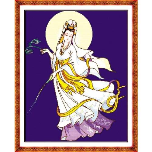 Goddess of mercy blessing 1 cross stitch kit people 18ct 14ct 11ct count print canvas stitches embroidery DIY handmade