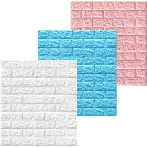 Simple 3D Wall Panels Self-Adhesive Foam Brick Wallpaper For Wall Decor Non-fading Decorative Waterproof Dustproof