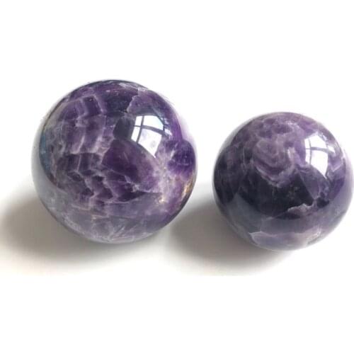 Natural Dream Amethyst Ball Polished Dogtooth Amethyst Chevron Banded Dream Amethyst Sphere Healing Crystal Home Decoration