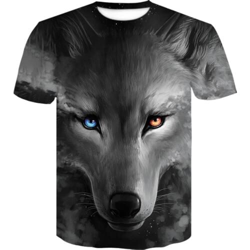 2020 New Summer T Shirt For Men Domineering Wolf 3d Print Animal Tees Shirt Homme Cool Men TShirt Fashion Tops oversized t-shirt