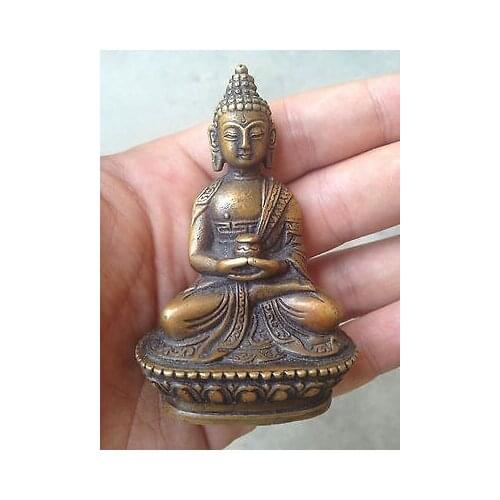 Charming!CHINESE HANDWORK ELEPHANT OLD COPPER STATUE 8.5cm Height Garden Decoration 100% real Brass