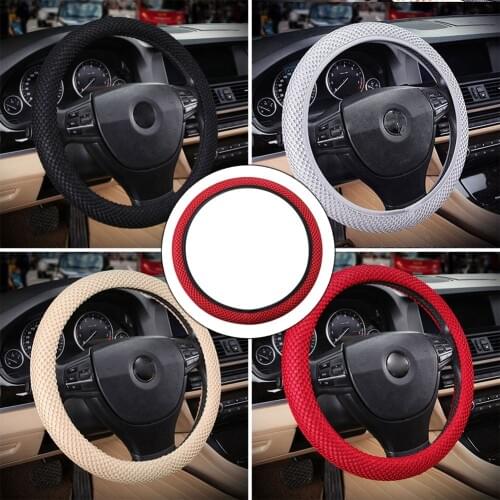 Braid On Steering Wheel Car Steering Wheel Cover With Needles and Mesh fabric Diameter 36-38cm Auto Car Accessories #266320