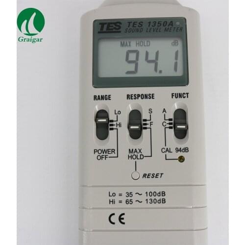 TES-1350A Digital Sound Level Gauge Noise Tester Sound Analyzer Digital Level Meter Range from 35 to 130dB