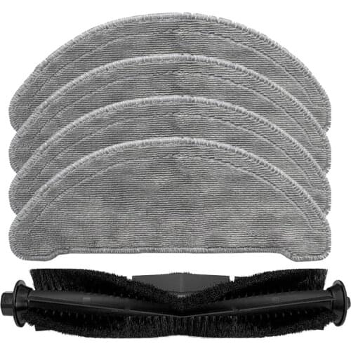 Main Brush Recyclable Mops Cloths Side Brush Parts Accessories for ROIDMI EVE Plus Robot Cleaner Sweeper