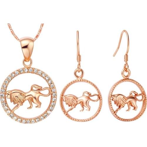 Pendant necklace Earrings NEW 925 Sterling custom twelve constellation set Pendant Earrings CZ-jewelry Luxury Girls