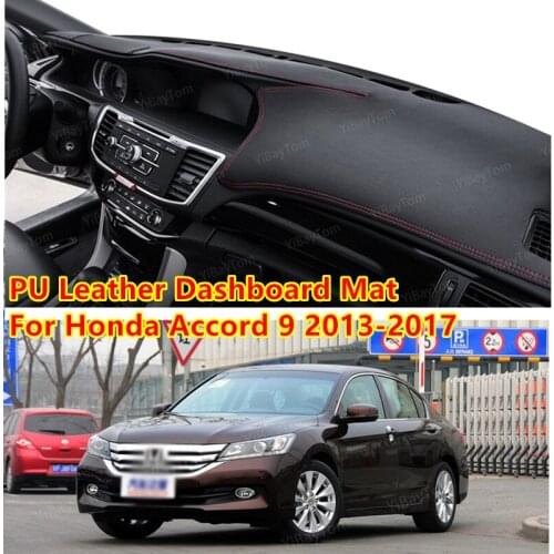 For Honda Accord 9 2013-2017 PU Leather Anti-Slip Mat Sunshade Dashmat Protect Carpet Dashboard Cover Pad Accessories