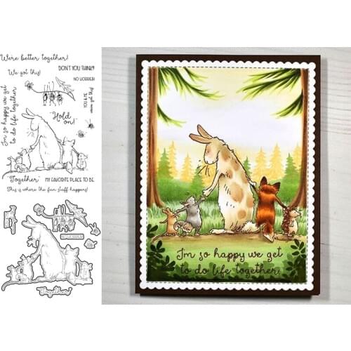 Better Together Clear Stamps with Metal Cutting Dies for Diy Scrapbooking Paper Cards Silicone Transparent Stempels Seal