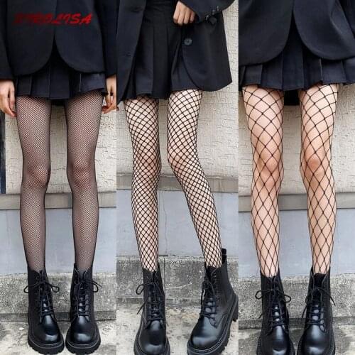 Sexy Mesh Stocking Transparent Slim Fishnet Pantyhose Net Holes Black White Tights Stocking Small/Middle/Big Mesh Fashion Socks