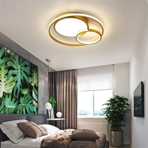 Modern LED Ceiling Light Lamp Living Room Lighting Fixture Bedroom Kitchen Surface Mount Ceiling Lights 40/50cm Gold Black 42W