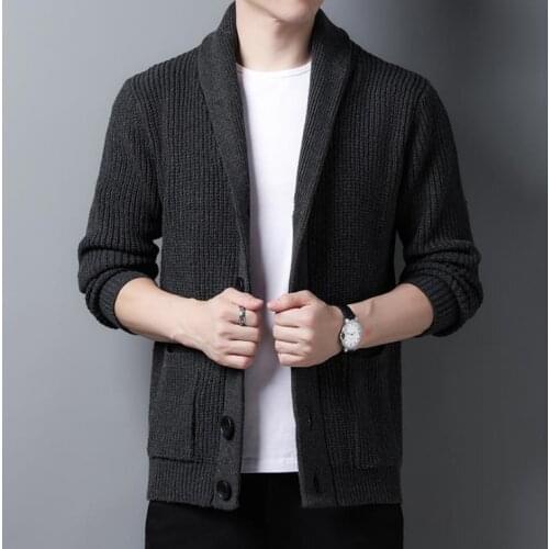 Autumn Winter Sweater Mens Coat Cardigan Knitted Slim Coats Men Fashion Knitwear Outerwear Woolen Sweaters Mens Male clothes