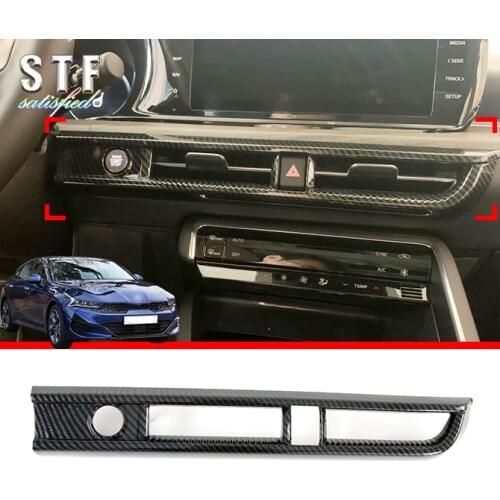 Carbon Fiber Style Interior Center Air-Condition Vent Outlet Cover Trim For Kia K5 Optima (DL3) 2020 2021