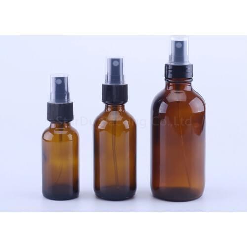 100pcs 30ml 60ml 120ml amber Empty Glass Spray Bottle for Perfume ,60cc brown Container Refillable Cosmetic Atomizer bottles