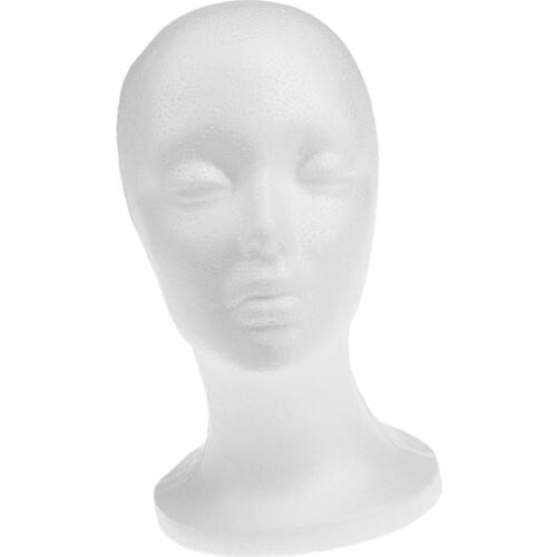 Female Head Model Wig Hair Hat Display Styrofoam Mannequin Manikin Model 265 x 210 x 155mm