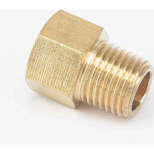 1/4" BSPT Male x 1/4" NPT Female Brass Pipe Fitting Connector Adapter For Pressure Gauge Air Gas Fuel Water