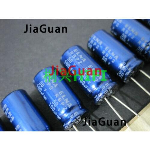 10PCS NEW ELNA RBP2 50V100UF 10X20MM blue robe 50v 100uf audio electrolytic capacitor R2B 100uF/50V BP 100uf 50v