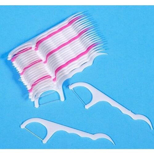 100pcs/lot Oral Care Disposable Dental Flosser Interdental Brush Teeth Stick Toothpicks Floss Pick Wholesale