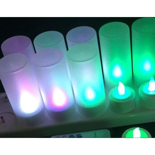 12Pcs Electronic Charging Party Light Colorful Remote Control LED Candle for Ceremony