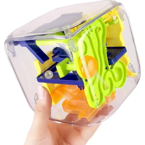 Big Size 3D Puzzle Cube Maze Toy Transparent Six-Sided Rolling Ball Game Balance Training Educational Maze Toy Gift For Children