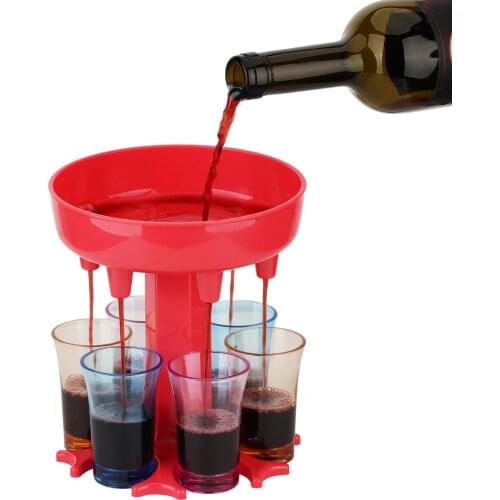 6 Shot Glass Dispenser and Holder Red Wine Whisky Beer Dispenser Portable Dispenser Party Bar Drinking Games Tools