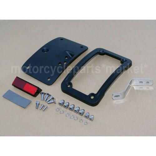 Motor License Plate Mounting Frame Black/Chrome For Harley Softail Heritage Springer Classic FLSTSC 05-07 Deluxe FLSTN 05-Later