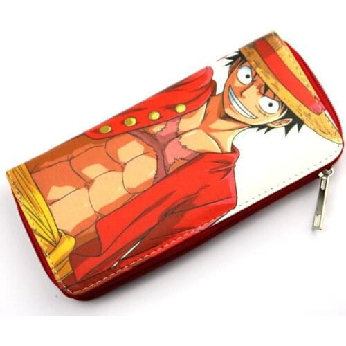 Anime ONE PIECE Colorful Long Style PU Wallet Printed with Monky D Luffy with Zipper