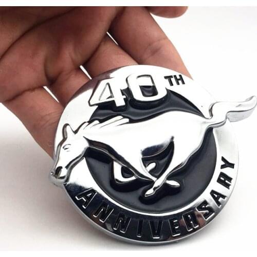 FDIK 40th Year Anniversary FOR Mustang Running Horse car emblem Side Badge rear Trunk stickers Auto accessories FOR Ford