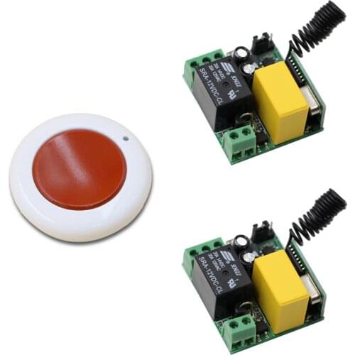 AC 220V 1CH 10A Wireless Relay Remote Switch Wireless Power Remote Control Switch System ; 2 X Receiver + Round Transmitter