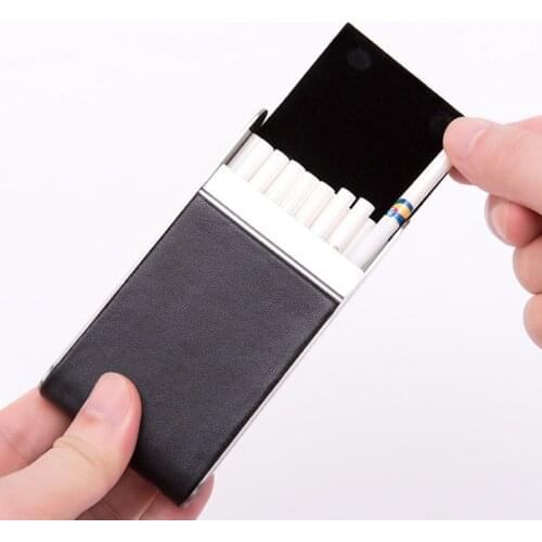 20 Slim Cigarettes PU Leather Cigarette Case Vintage Classic Magnetic Button Women Cigarette Boxes Mens cigarette holder