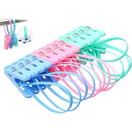 Hot sale Pack of 12 Clothes Peg Clip Pins Rope Hanging Clothesline Windproof Hanger (Multicolor)