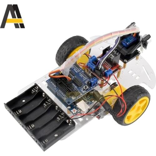 Intelligent Vehicle kit Ultrasonic Obstacle Avoidance 2WD Tracking Intelligent Smart Car DIT kit Drives Smart Vehicle Robot Car