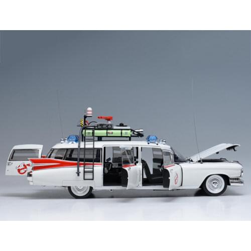 Fine Version Elite Ghostbusters Ecto 1/18 Scale Car Model Metal Diecast Toy Vehicle for Adult Collection Gifts Toys