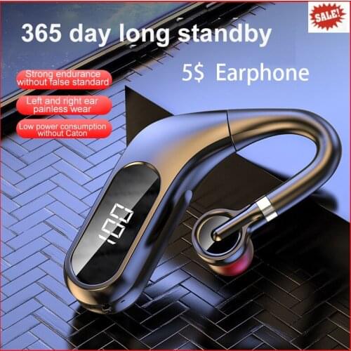 KJ10 TWS 180° Spin Hanging Ear Earphone Business Bluetooth-compatible Headset Sports Wireless Headphone With Display Earbuds